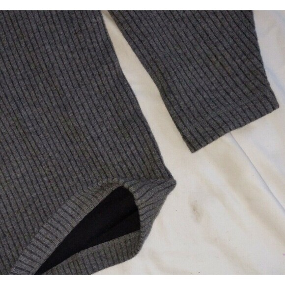 Vtg Yves Saint Laurent Pour Homme Boxy Fit Baggy Sz L Wool Sweater Gray Rib Knit - Picture 6 of 8